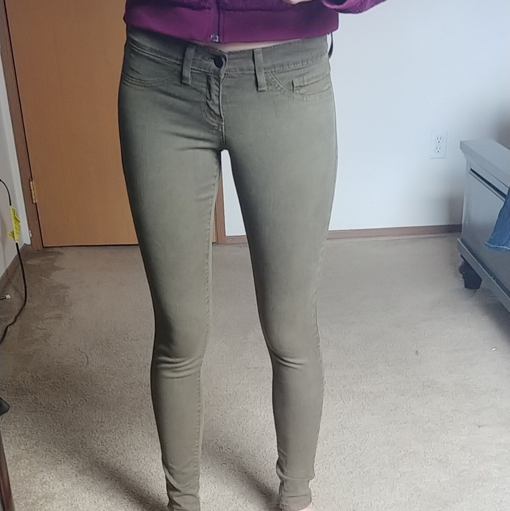 Flying Monkey Olive Green Skinny Jeans